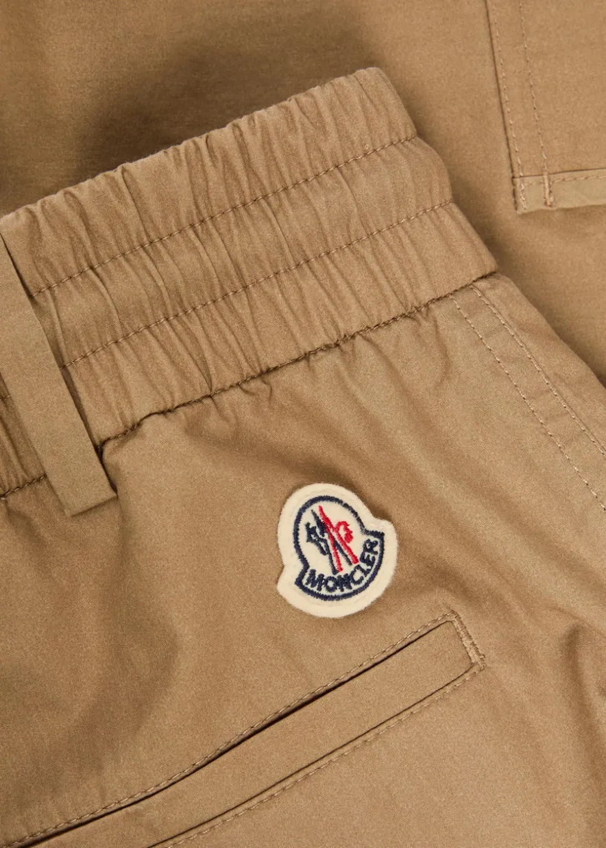Drawstring cotton-poplin cargo shorts