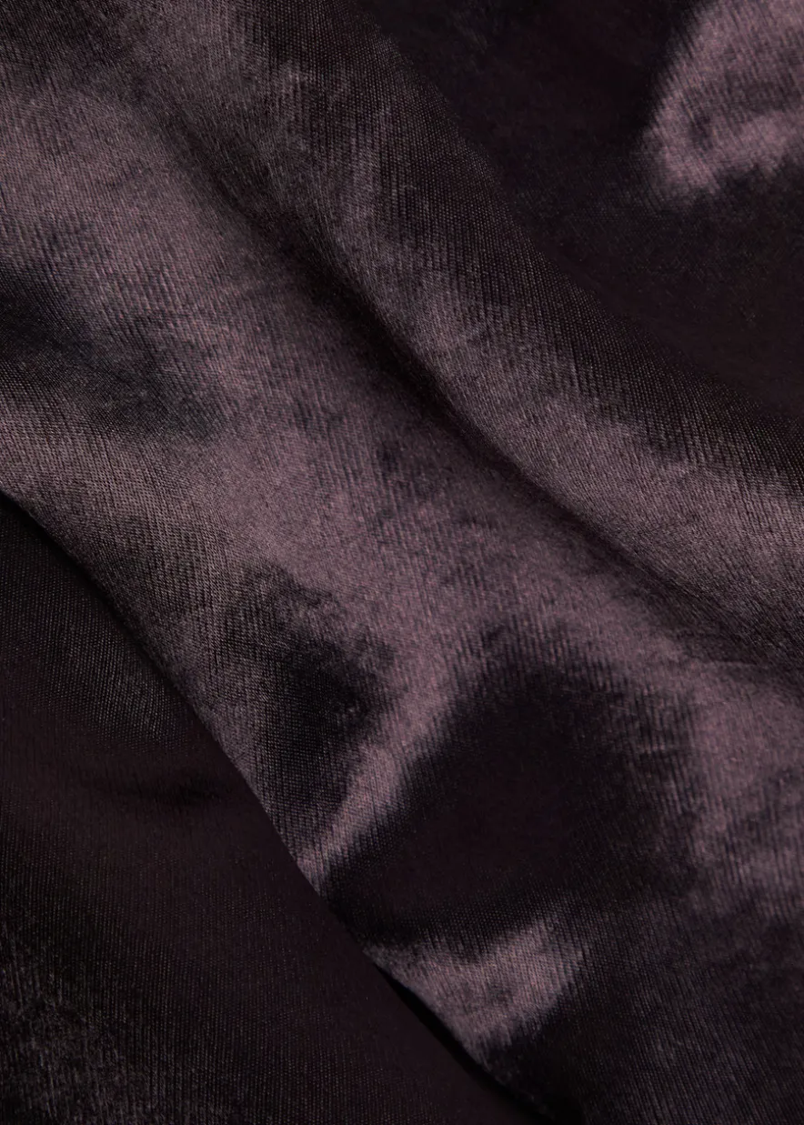 Drawstring satin parka