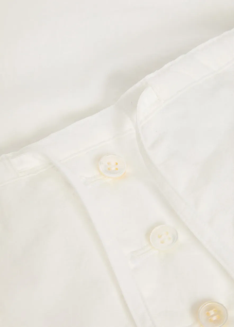 Drawstring straight-leg cotton trousers
