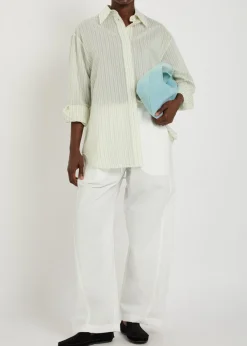 Drawstring straight-leg cotton trousers