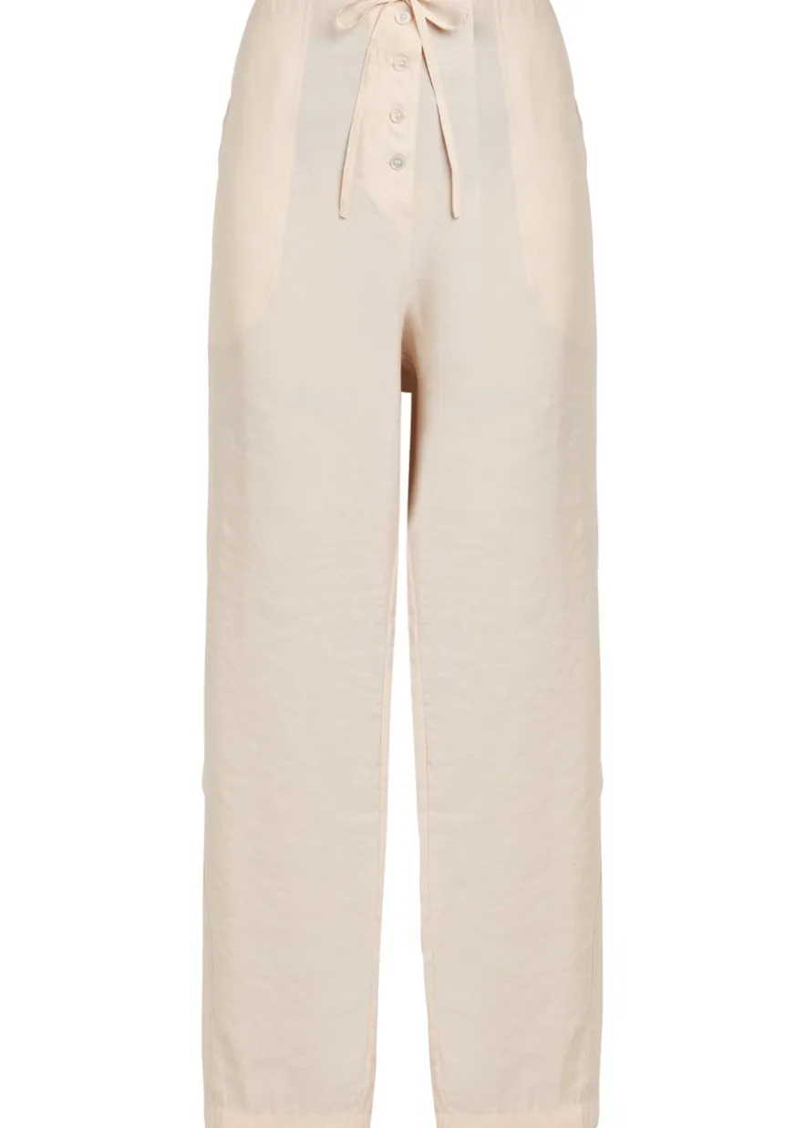 Drawstring straight-leg modal-blend trousers