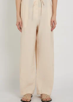 Drawstring straight-leg modal-blend trousers