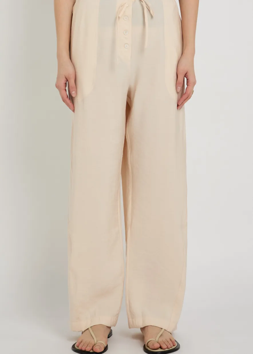 Drawstring straight-leg modal-blend trousers
