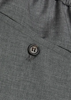 Drawstring tapered-leg wool trousers