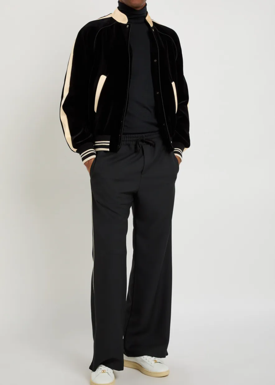 Drawstring twill track pants