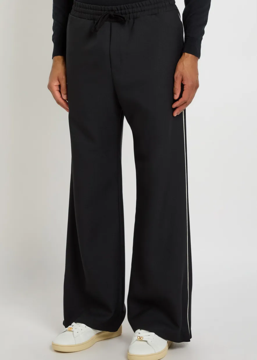 Drawstring twill track pants