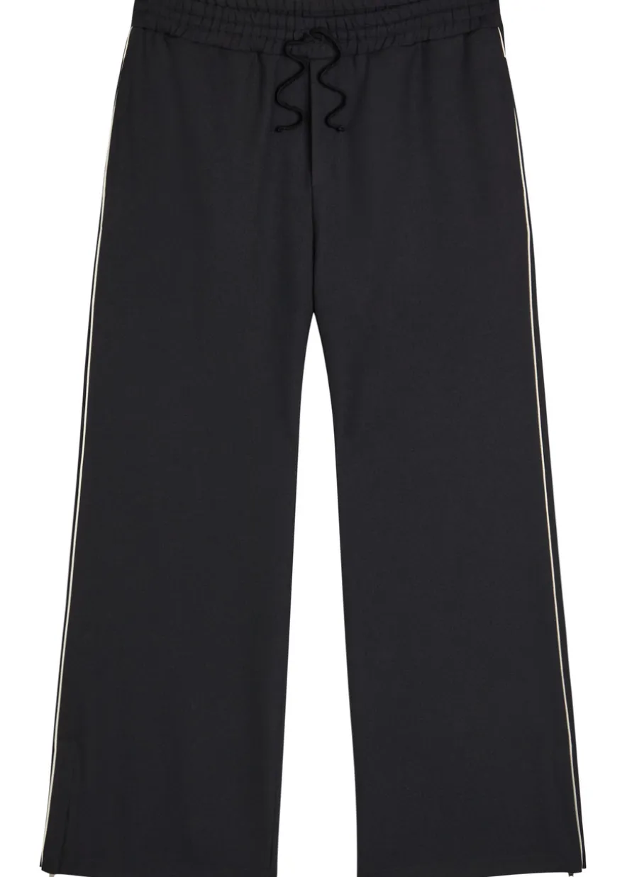 Drawstring twill track pants