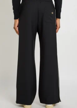 Drawstring twill track pants