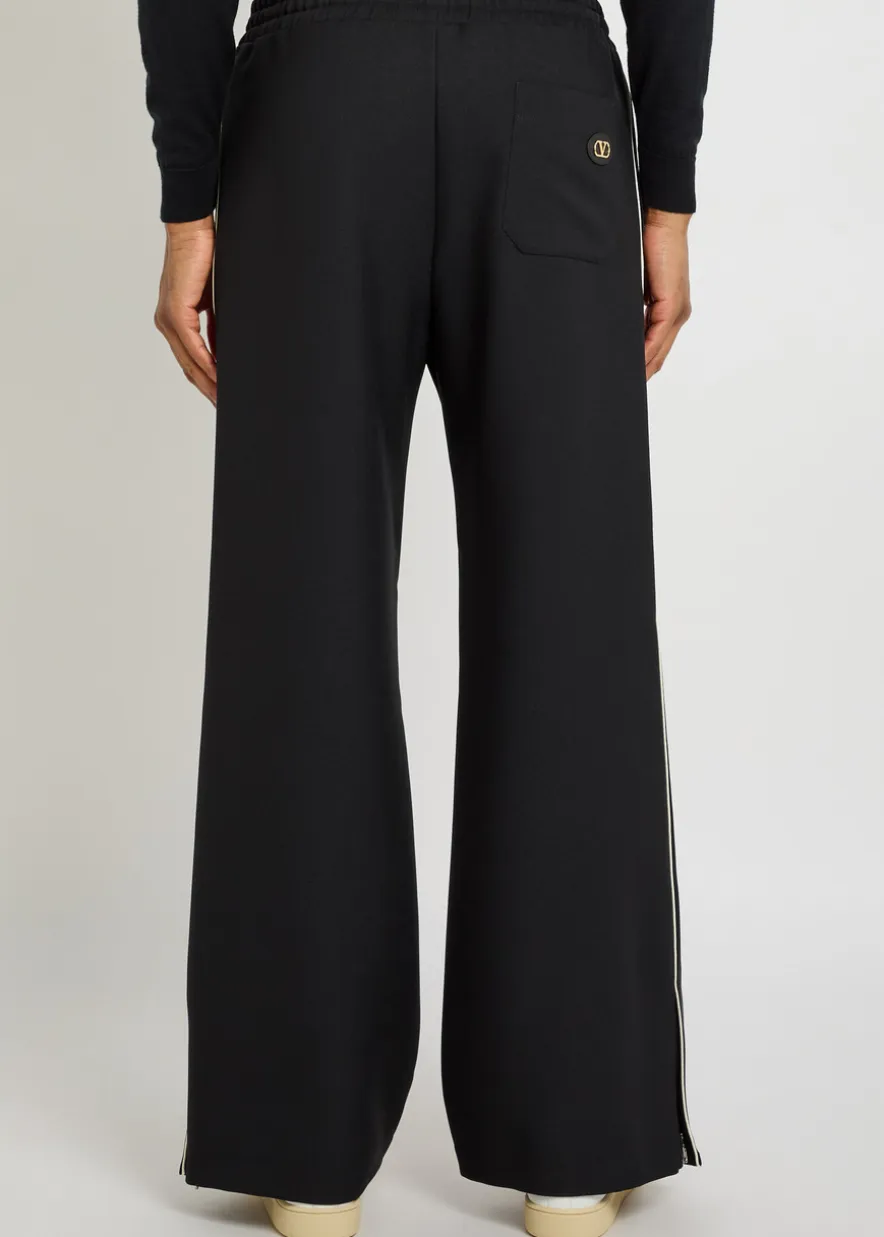 Drawstring twill track pants