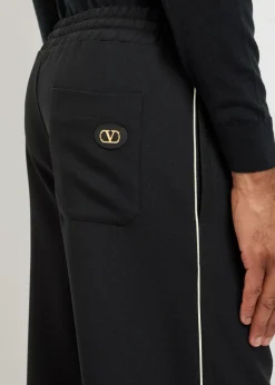 Drawstring twill track pants