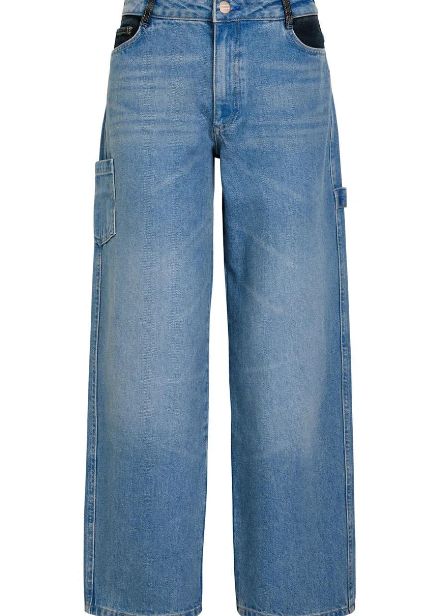 Drew embroidered relaxed straight-leg jeans