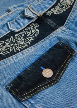 Drew embroidered relaxed straight-leg jeans