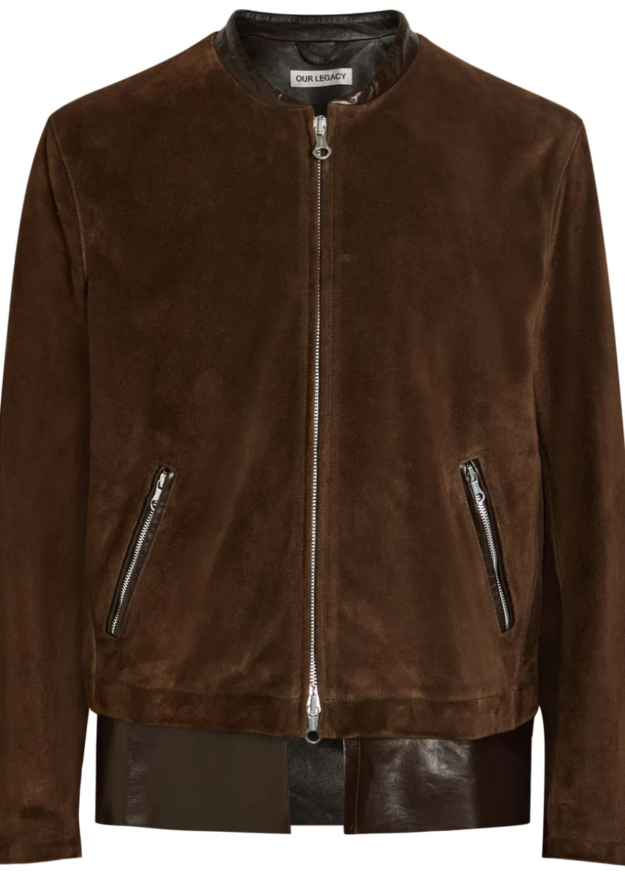 Drift layered-hem suede jacket