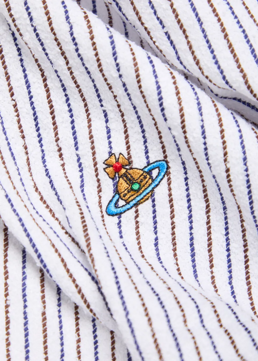 Drunken striped gathered bouclé shirt