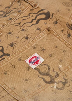 Dr. Woo printed straight-leg canvas trousers