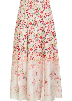 Dugald floral-print belted silk maxi skirt