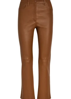 Duke straight-leg leather trousers
