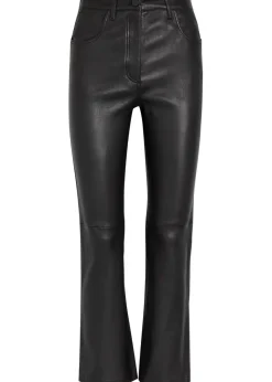 Duke straight-leg leather trousers