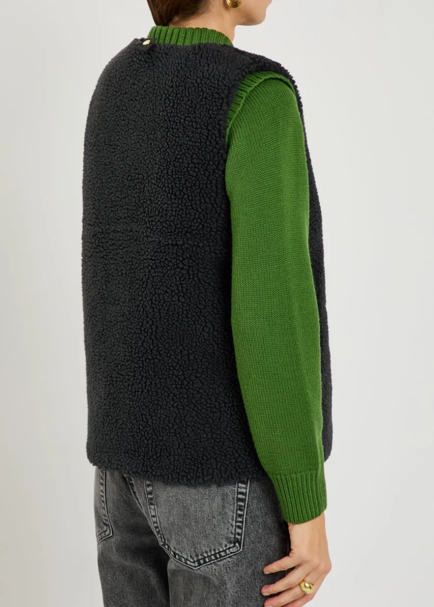 Dulsie corduroy-trim fleece gilet