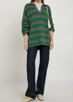 Dume striped cashmere rugby jumper