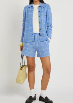 Dylan plaid cashmere and linen-blend shirt