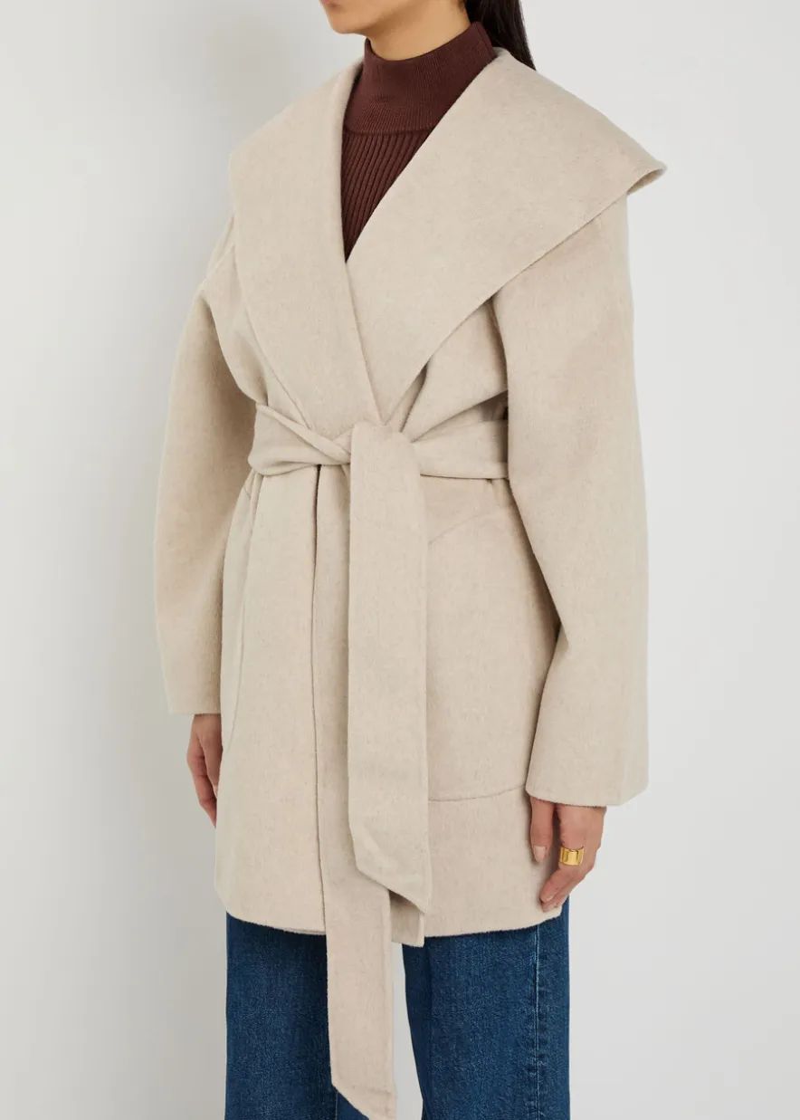 Edgemere belted wool-blend coat