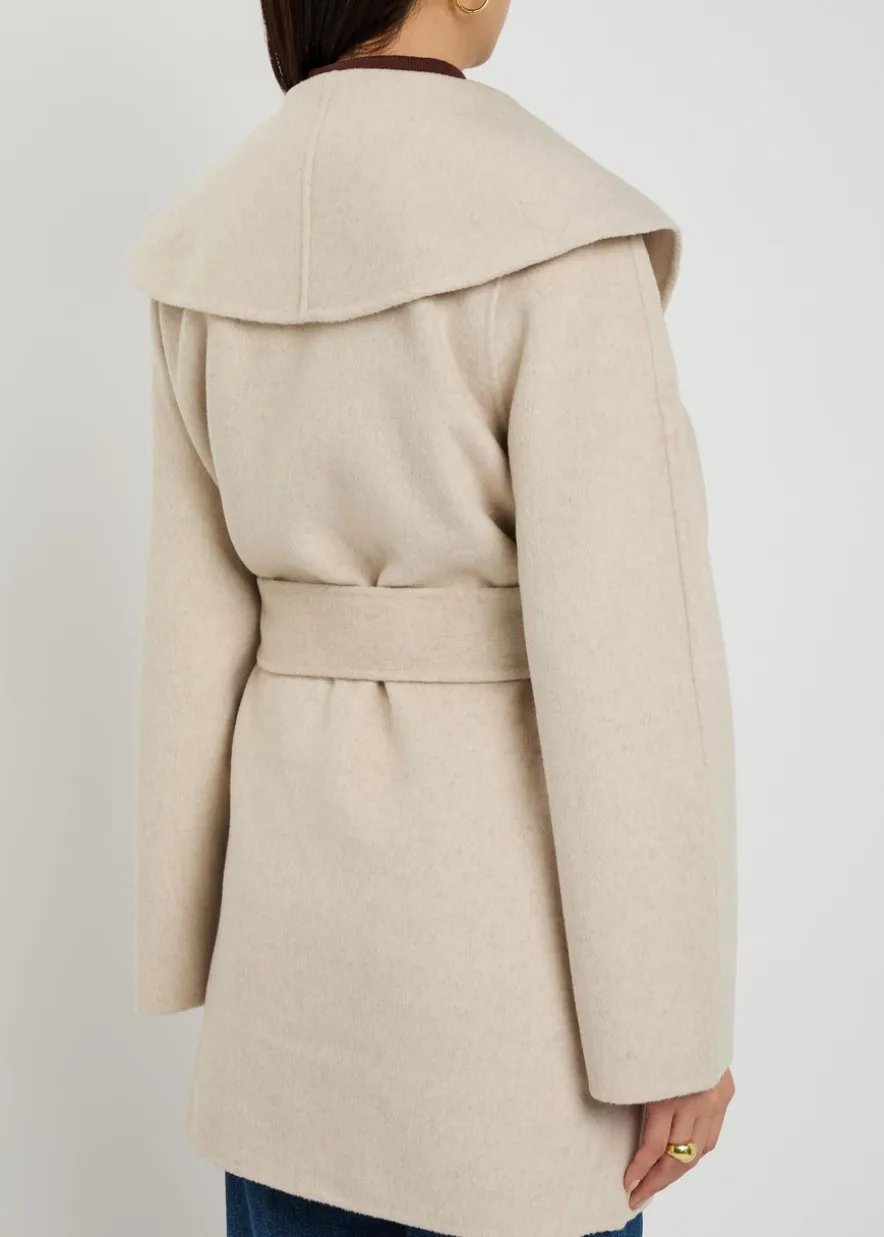 Edgemere belted wool-blend coat