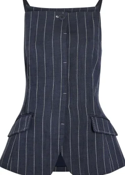 Edie pinstriped woven top