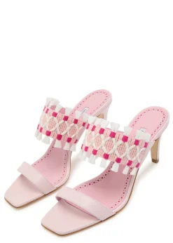 Efeso 70 embroidered leather mules