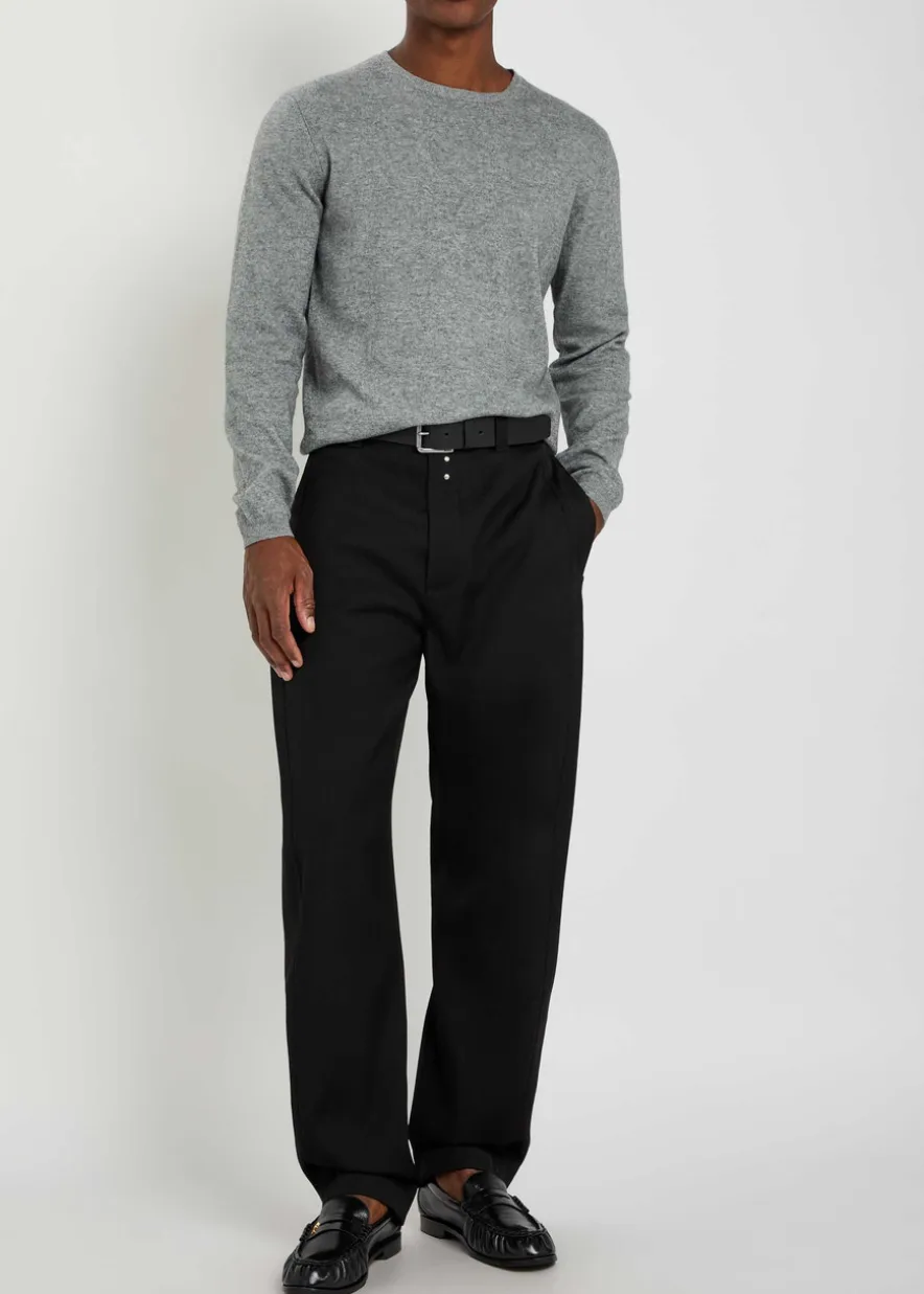 Elbow patch cotton and cashmere-blend jumper