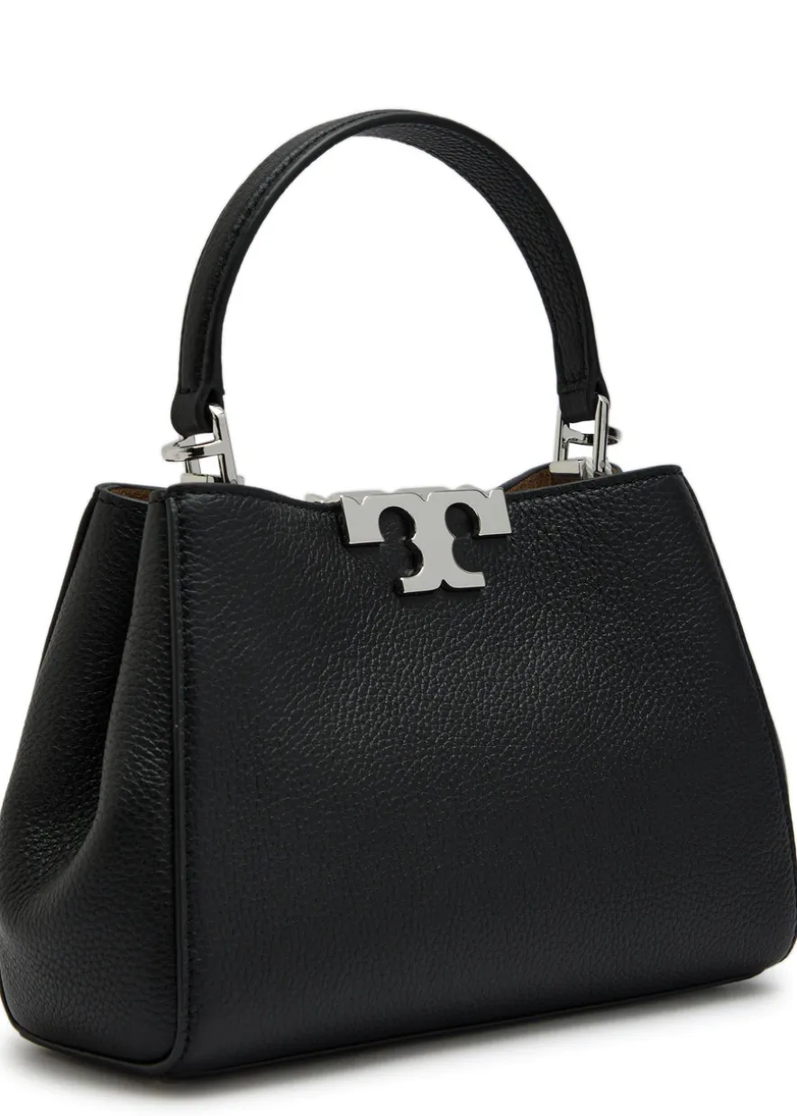 Eleanor mini T-logo grained leather top handle bag