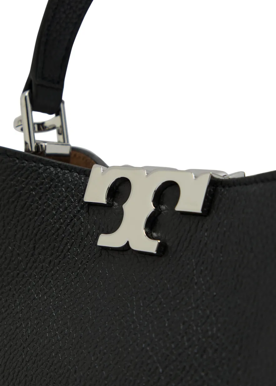 Eleanor mini T-logo grained leather top handle bag