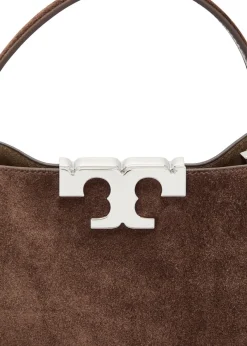 Eleanor T-logo suede top handle bag