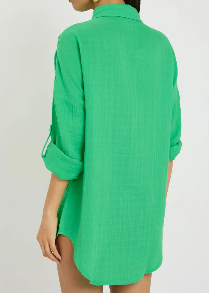 Elena cotton gauze cover-up shirt