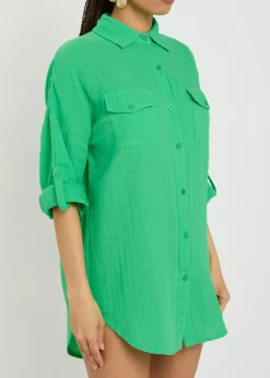 Elena cotton gauze cover-up shirt