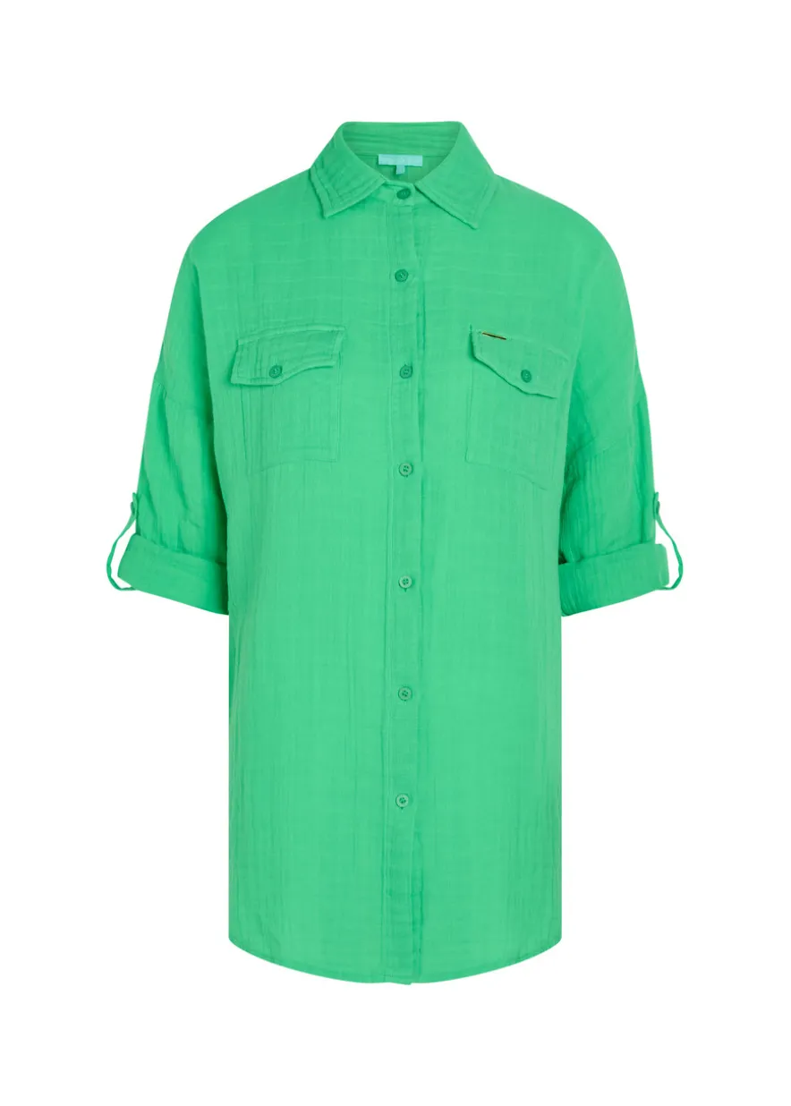 Elena cotton gauze cover-up shirt
