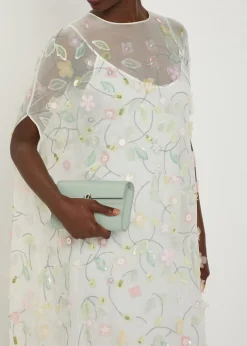Elenore floral-appliquéd chiffon maxi dress