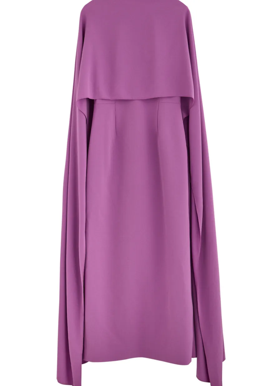 Elina cape-effect crepe gown