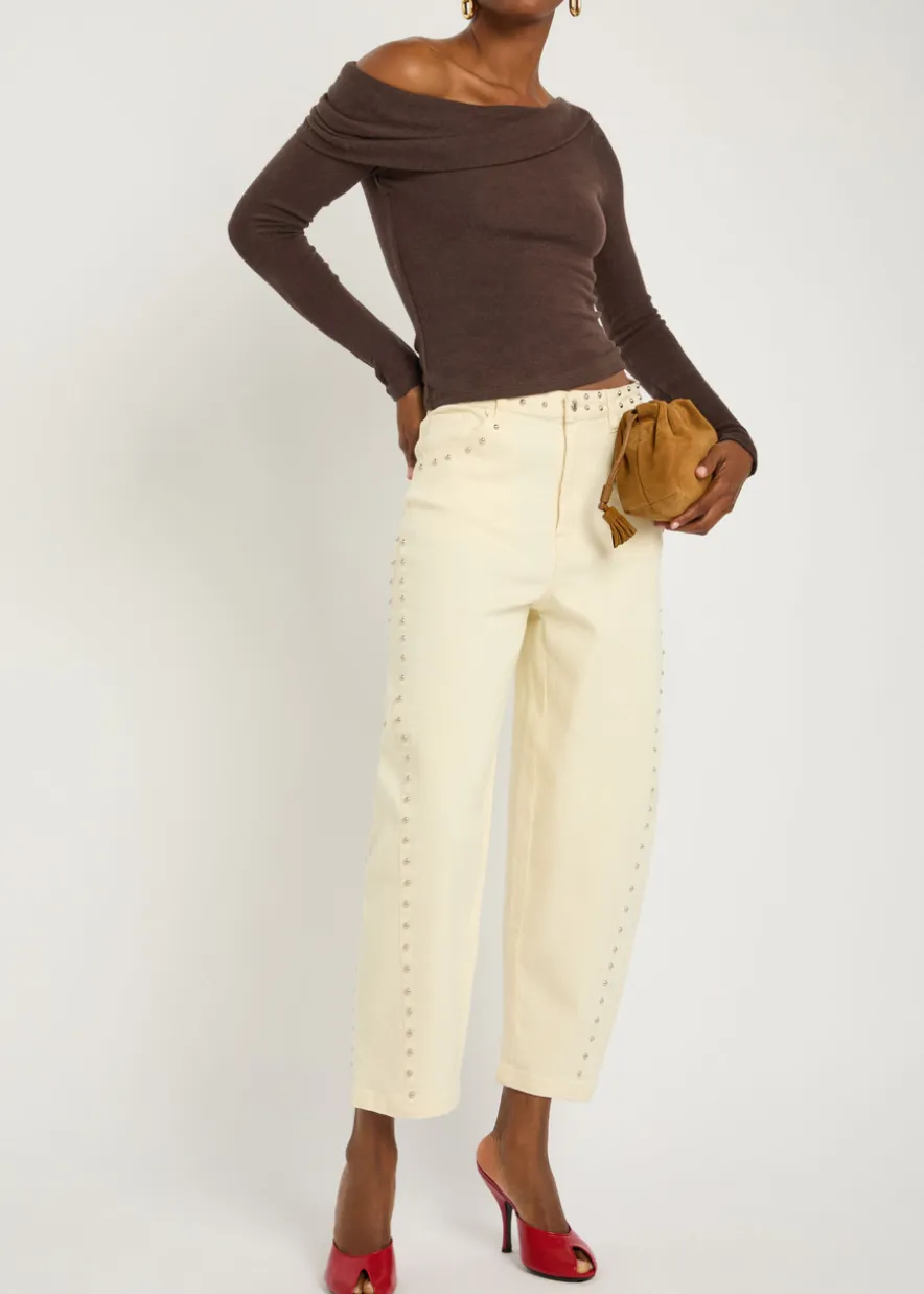 Elio off-the-shoulder knit top