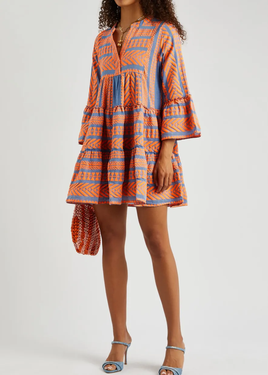 Ella embroidered cotton-blend mini dress