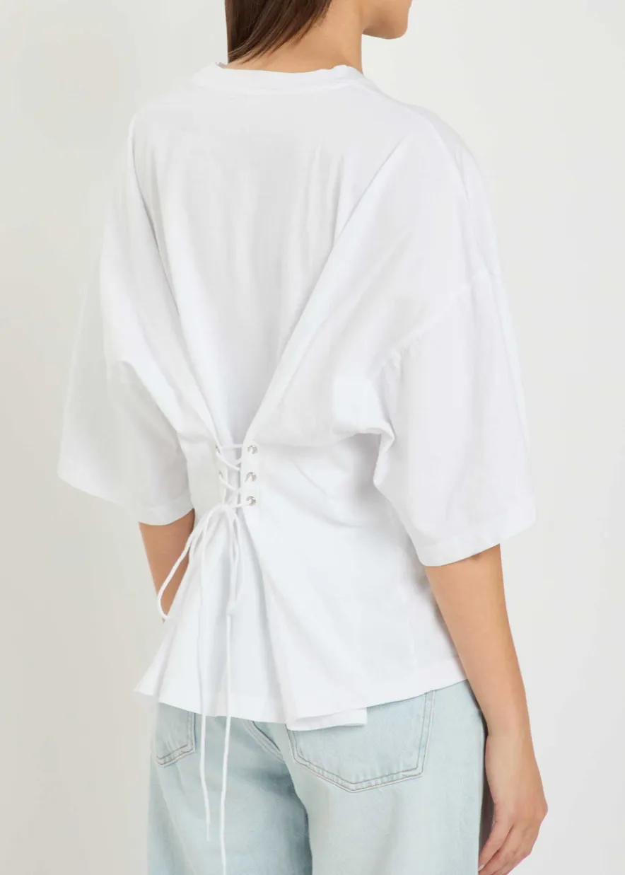 Ellery lace-up cotton T-shirt