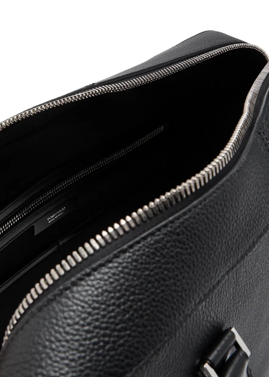Elliot grained leather briefcase