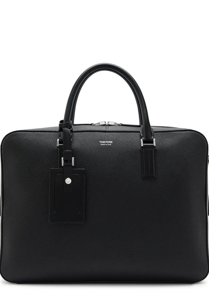 Elliot grained leather briefcase
