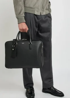 Elliot grained leather briefcase