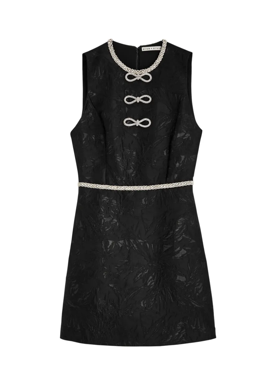 Ellis embellished jacquard mini dress