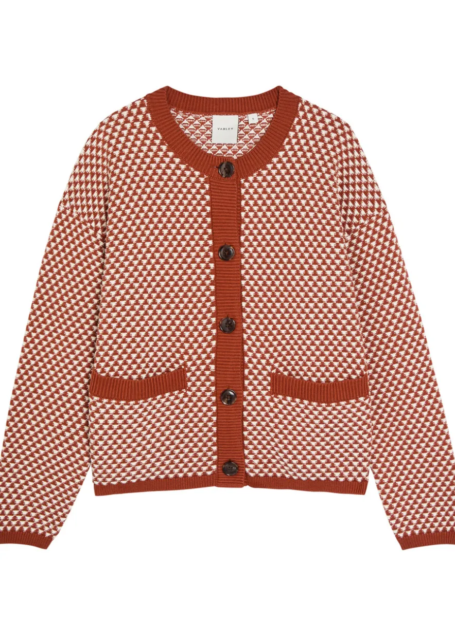 Elmwick patterned cotton-knit cardigan