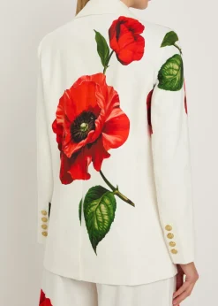 Elna floral-print linen-blend blazer
