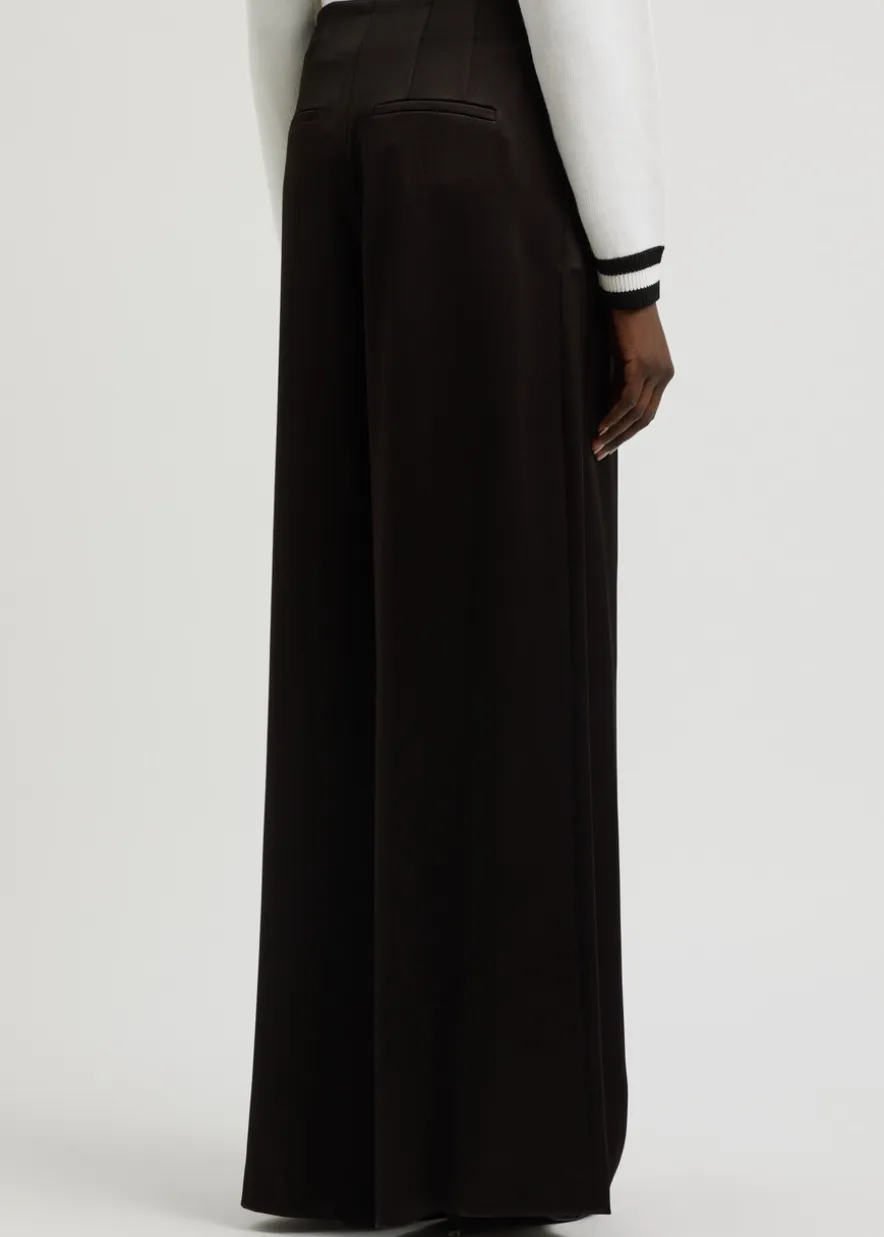 Eloise wide-leg satin trousers