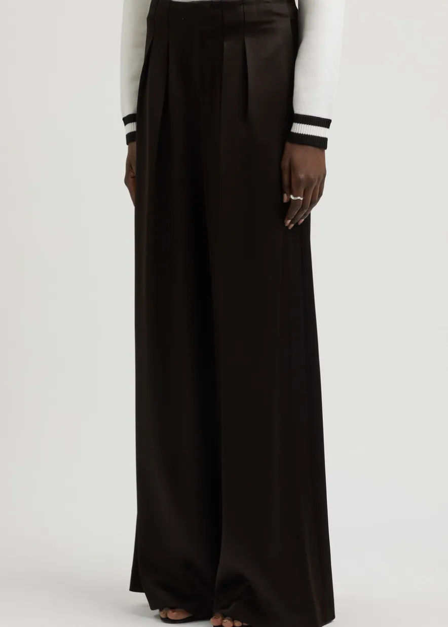 Eloise wide-leg satin trousers