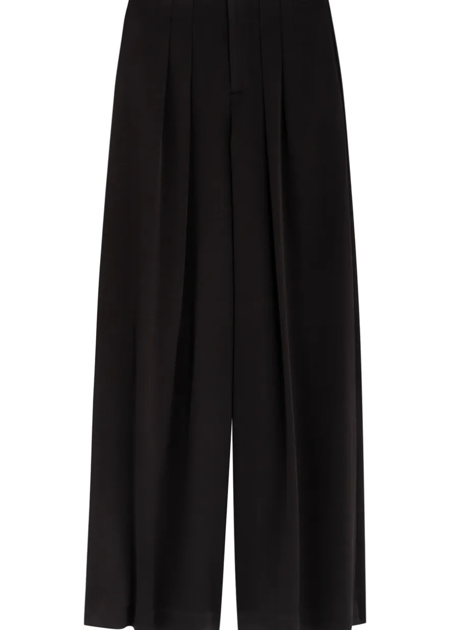 Eloise wide-leg satin trousers